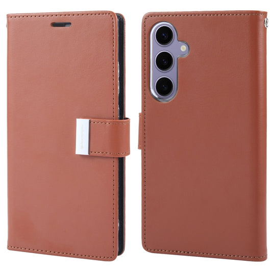 For Samsung Galaxy S24+ 5G GOOSPERY RICH DIARY Crazy Horse Texture Leather Phone Case(Brown) - Galaxy S24+ 5G Cases by GOOSPERY | Online Shopping UK | buy2fix