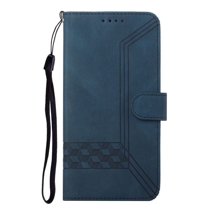For Infinix Hot 40 Cubic Skin Feel Flip Leather Phone Case(Blue) - Infinix Cases by buy2fix | Online Shopping UK | buy2fix