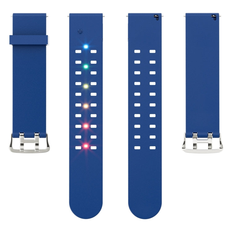 For Apple Watch Series 7 45mm Luminous Colorful Light Silicone Watch Band(Blue) - Watch Bands by buy2fix | Online Shopping UK | buy2fix