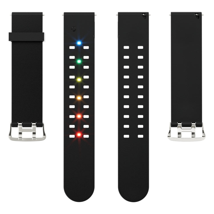 For Apple Watch Series 2 42mm Luminous Colorful Light Silicone Watch Band(Black) - Watch Bands by buy2fix | Online Shopping UK | buy2fix