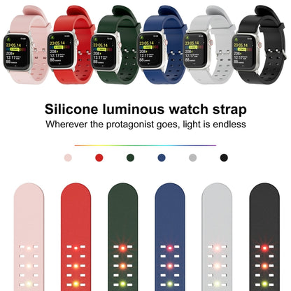 For Apple Watch SE 2023 40mm Luminous Colorful Light Silicone Watch Band(Light Grey) - Watch Bands by buy2fix | Online Shopping UK | buy2fix