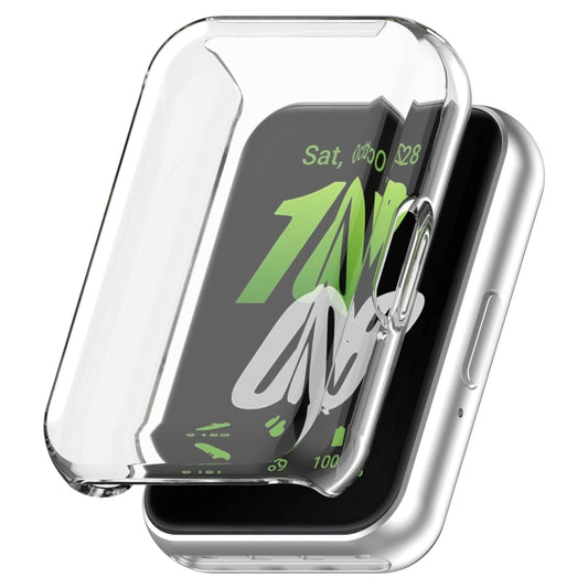 For Samsung Galaxy Fit 3 Full Coverage TPU Electroplated Watch Protective Case(Transparent White) - Watch Cases by buy2fix | Online Shopping UK | buy2fix