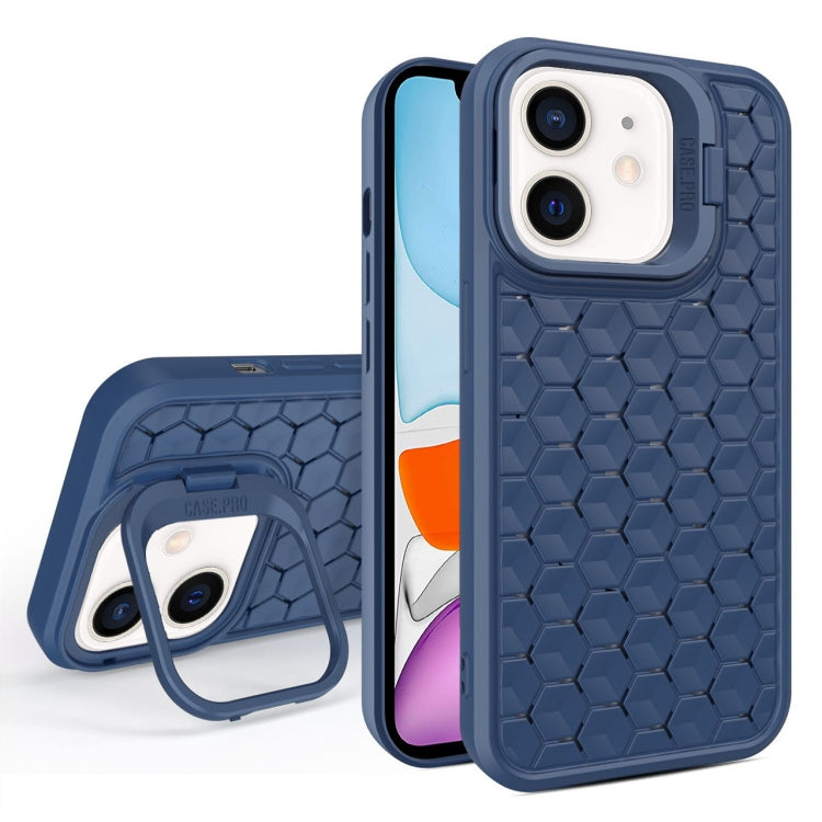 For iPhone 11 Honeycomb Radiating Lens Holder Magsafe Phone Case(Blue) - iPhone 11 Cases by buy2fix | Online Shopping UK | buy2fix