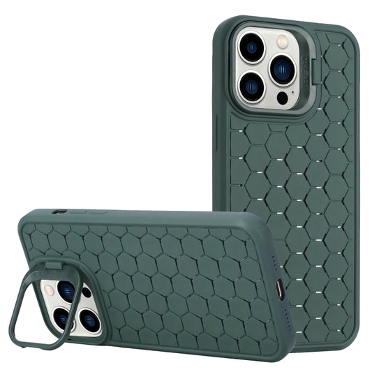 For iPhone 16 Pro Max Honeycomb Radiating Lens Holder Magsafe Phone Case(Green) - iPhone 16 Pro Max Cases by buy2fix | Online Shopping UK | buy2fix