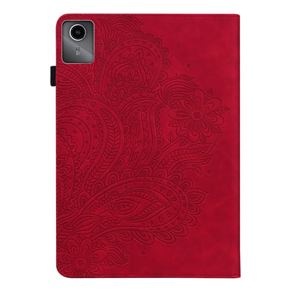 For Lenovo Tab M11 / Xiaoxin Pad 11 2024 Peacock Embossed Pattern Leather Tablet Case(Red) - Lenovo by buy2fix | Online Shopping UK | buy2fix