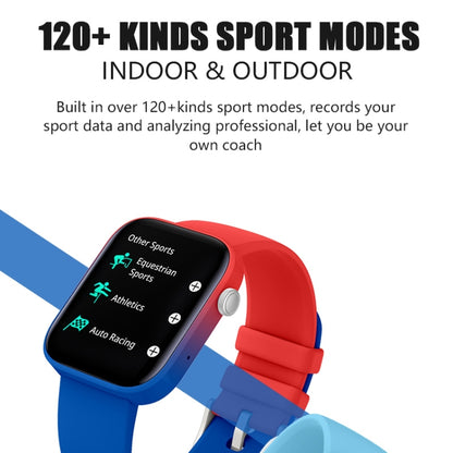 P43 1.8 inch TFT Screen Bluetooth Smart Watch, Support Heart Rate Monitoring & 100+ Sports Modes(Red Blue) - Smart Watches by buy2fix | Online Shopping UK | buy2fix