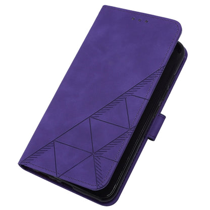 For Google Pixel 9 Crossbody 3D Embossed Flip Leather Phone Case(Purple) - Google Cases by buy2fix | Online Shopping UK | buy2fix