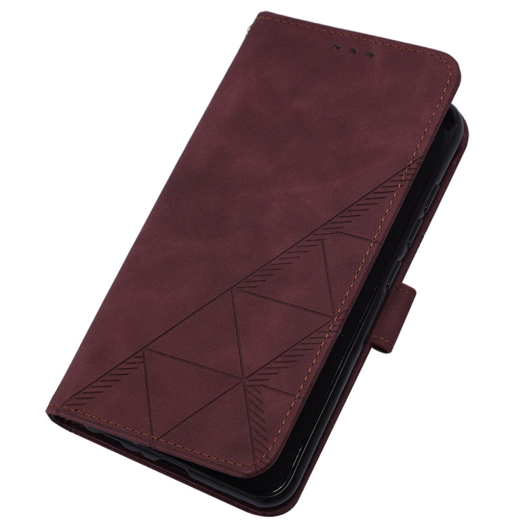 For Google Pixel 9 Crossbody 3D Embossed Flip Leather Phone Case(Wine Red) - Google Cases by buy2fix | Online Shopping UK | buy2fix