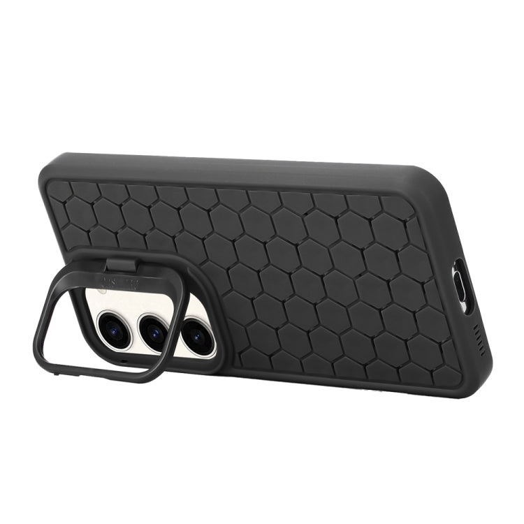 For Samsung Galaxy S23 5G Honeycomb Radiating Lens Holder Magsafe Phone Case(Black) - Galaxy S23 5G Cases by buy2fix | Online Shopping UK | buy2fix