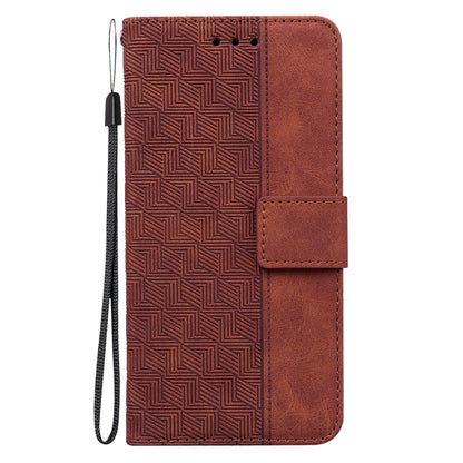 For Google Pixel 9 Geometric Embossed Leather Phone Case(Brown) - Google Cases by buy2fix | Online Shopping UK | buy2fix