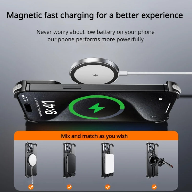For iPhone 14 Pro Max MagSafe Magnetic Frameless Holder Phone Case(Black) - iPhone 14 Pro Max Cases by buy2fix | Online Shopping UK | buy2fix