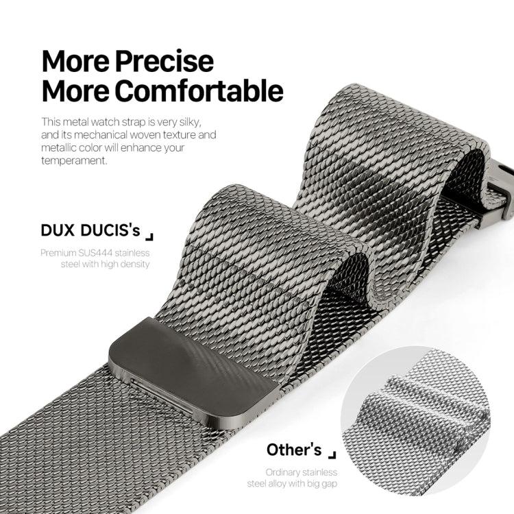 For Apple Watch SE 44mm DUX DUCIS Milanese Pro Series Stainless Steel Watch Band(Graphite) - Watch Bands by DUX DUCIS | Online Shopping UK | buy2fix