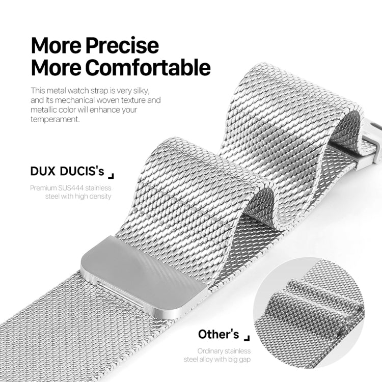 For Apple Watch SE 44mm DUX DUCIS Milanese Pro Series Stainless Steel Watch Band(Silver) - Watch Bands by DUX DUCIS | Online Shopping UK | buy2fix