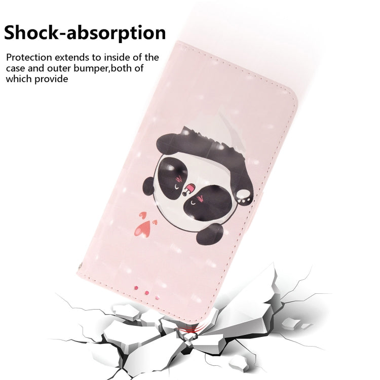 For Google Pixel 9 Pro 3D Colored Horizontal Flip Leather Phone Case(Heart Panda) - Google Cases by buy2fix | Online Shopping UK | buy2fix