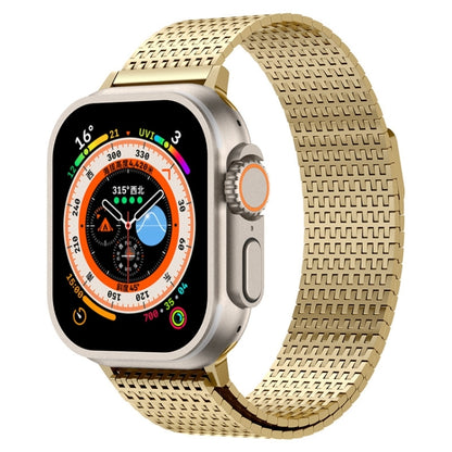 For Apple Watch Series 8 45mm Milanese Loop Magnetic Clasp Stainless Steel Watch Band(Gold) - Watch Bands by buy2fix | Online Shopping UK | buy2fix