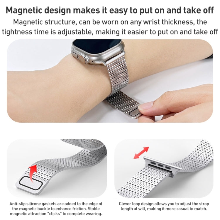 For Apple Watch Series 2 42mm Milanese Loop Magnetic Clasp Stainless Steel Watch Band(Silver) - Watch Bands by buy2fix | Online Shopping UK | buy2fix