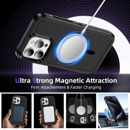 For iPhone 15 Pro Max Guard Magsafe Magnetic Ring Matte Phone Case(Black) - iPhone 15 Pro Max Cases by buy2fix | Online Shopping UK | buy2fix