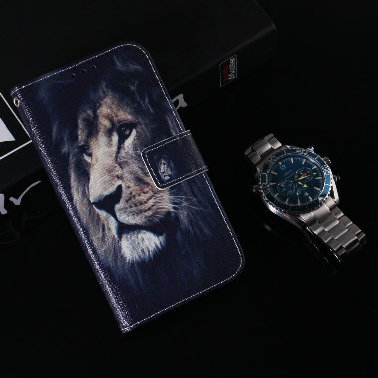 For Google Pixel 9 Pro Coloured Drawing Flip Leather Phone Case(Lion) - Google Cases by buy2fix | Online Shopping UK | buy2fix