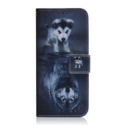 For Google Pixel 9 Pro Coloured Drawing Flip Leather Phone Case(Wolf and Dog) - Google Cases by buy2fix | Online Shopping UK | buy2fix