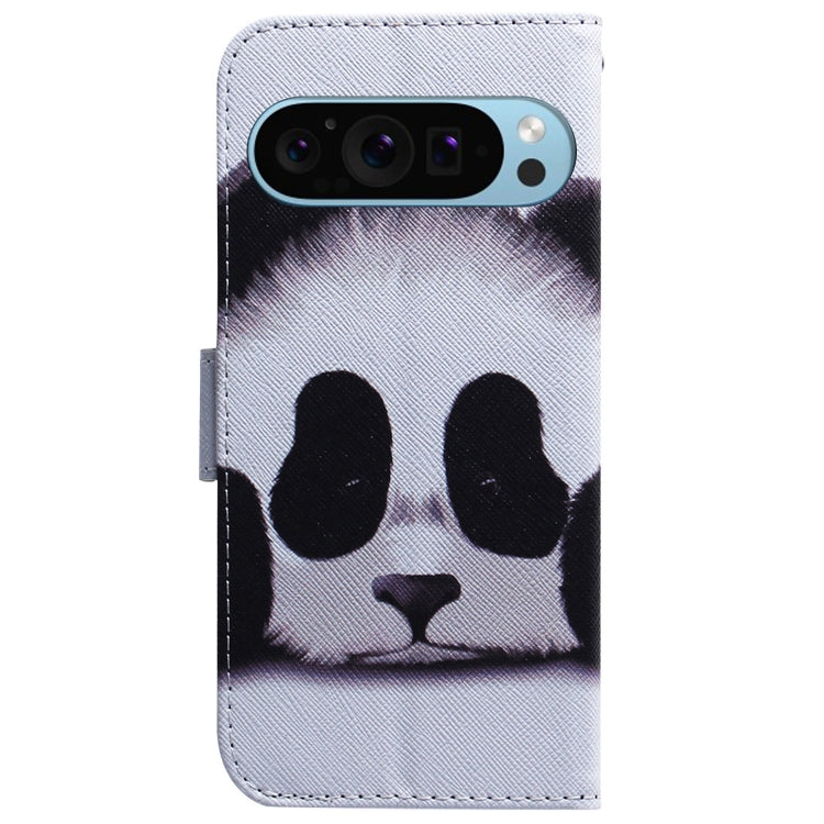 For Google Pixel 9 Coloured Drawing Flip Leather Phone Case(Panda) - Google Cases by buy2fix | Online Shopping UK | buy2fix