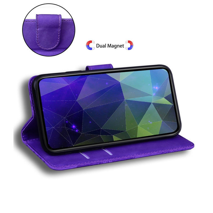 For Google Pixel 9 Skin Feel Pure Color Flip Leather Phone Case(Purple) - Google Cases by buy2fix | Online Shopping UK | buy2fix