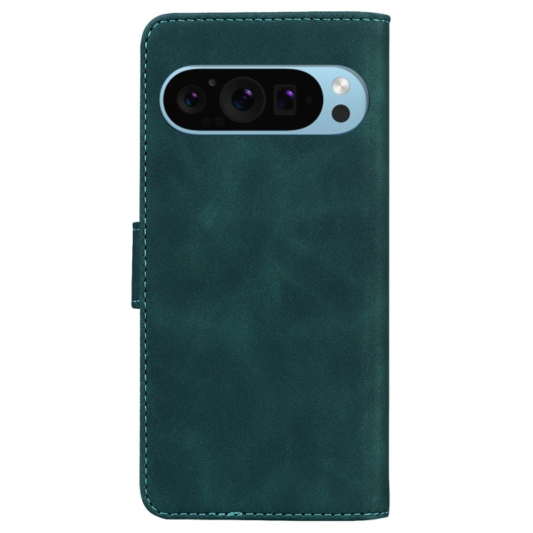 For Google Pixel 9 Skin Feel Pure Color Flip Leather Phone Case(Green) - Google Cases by buy2fix | Online Shopping UK | buy2fix