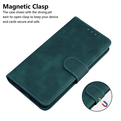 For Google Pixel 9 Skin Feel Pure Color Flip Leather Phone Case(Green) - Google Cases by buy2fix | Online Shopping UK | buy2fix