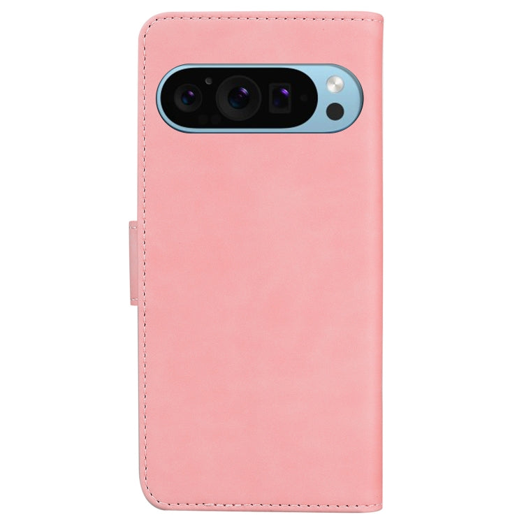 For Google Pixel 9 Skin Feel Pure Color Flip Leather Phone Case(Pink) - Google Cases by buy2fix | Online Shopping UK | buy2fix