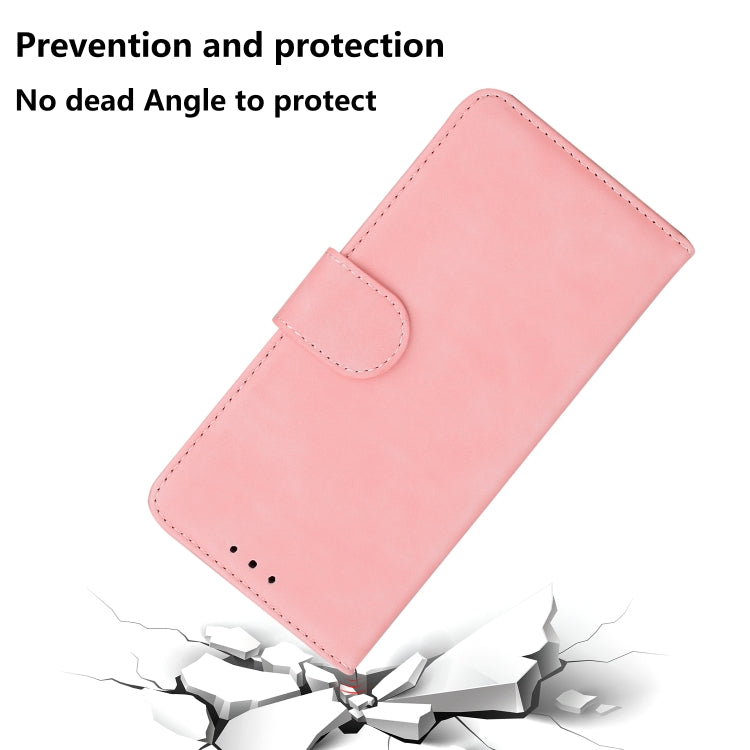 For Google Pixel 9 Skin Feel Pure Color Flip Leather Phone Case(Pink) - Google Cases by buy2fix | Online Shopping UK | buy2fix