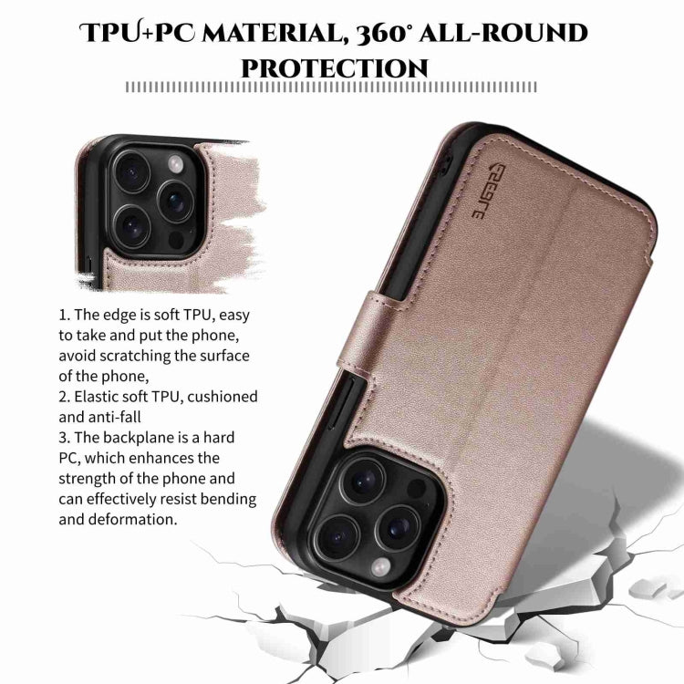 For iPhone 14 / 13 ESEBLE E1 Nappa Texture MagSafe Holder Leather Phone Case(Rose Gold) - iPhone 14 Cases by ESEBLE | Online Shopping UK | buy2fix