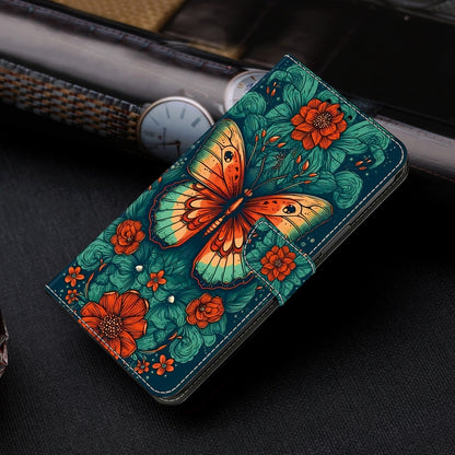 For Google Pixel 9 Crystal Painted Leather Phone case(Flower Butterfly) - Google Cases by buy2fix | Online Shopping UK | buy2fix