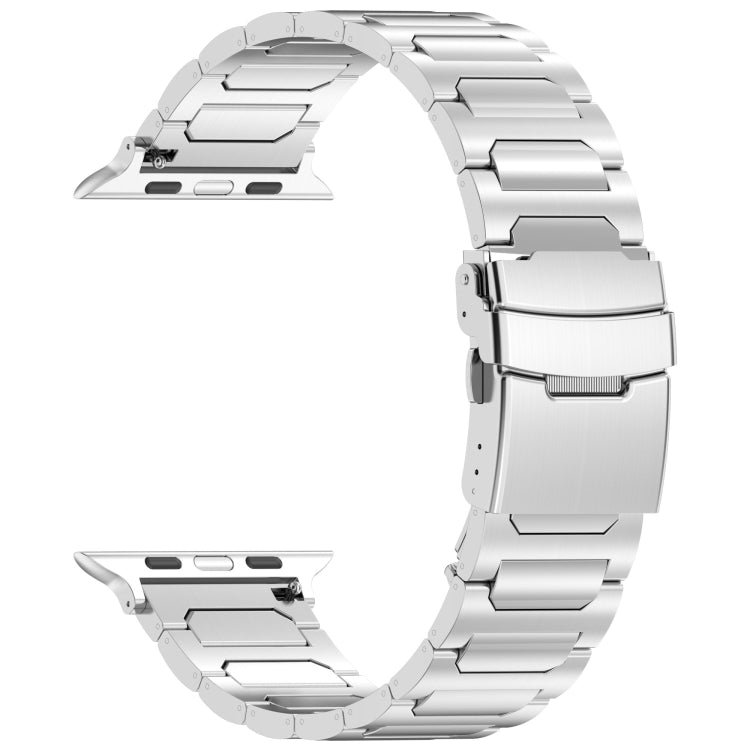 For Apple Watch SE 2023 40mm I-Shaped Titanium Metal Watch Band(Mirror Silver) - Watch Bands by buy2fix | Online Shopping UK | buy2fix