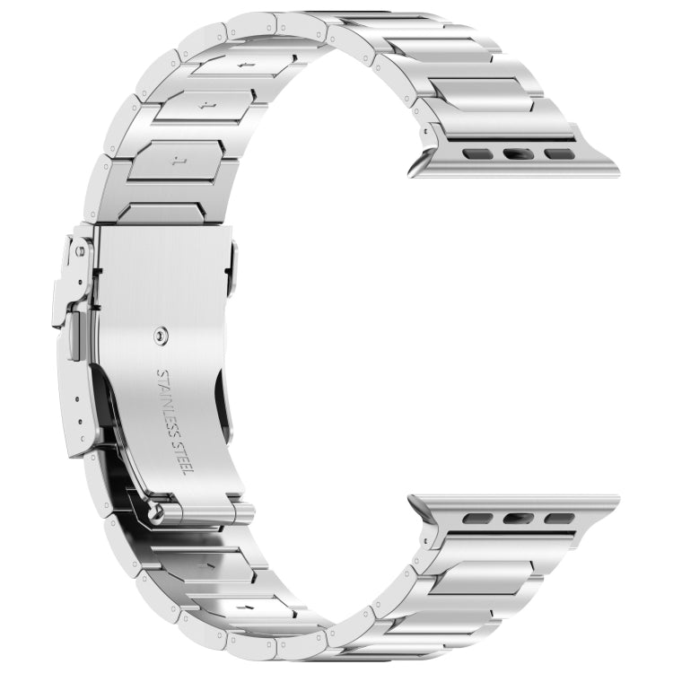 For Apple Watch SE 40mm I-Shaped Titanium Metal Watch Band(Mirror Silver) - Watch Bands by buy2fix | Online Shopping UK | buy2fix