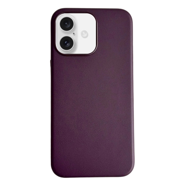 For iPhone 16 Plus Pure Color Leather Magsafe Magnetic Phone Case(Purple) - iPhone 16 Plus Cases by buy2fix | Online Shopping UK | buy2fix