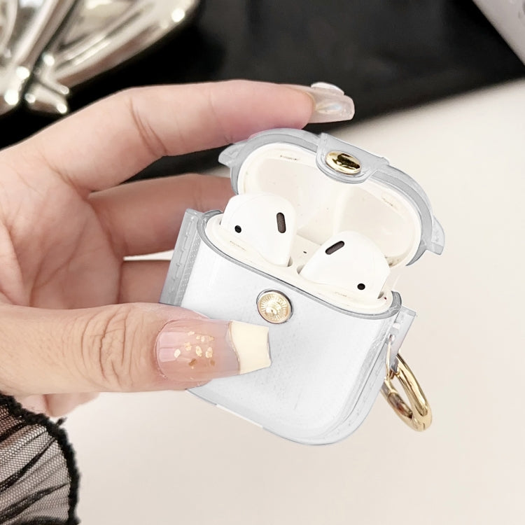 For AirPods 1 / 2 Magnetic Clear Armor TPU TWS Earphone Case(Tansparent) - For AirPods 1/2 by buy2fix | Online Shopping UK | buy2fix