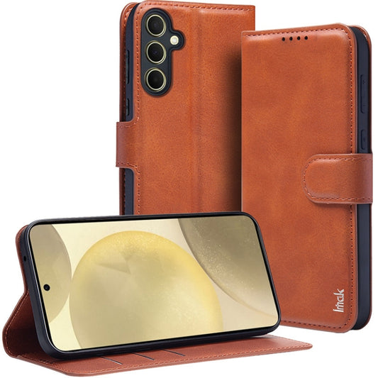 For Samsung Galaxy A55 5G IMAK Count Series Flip Leather Phone Case(Brown) - Galaxy Phone Cases by imak | Online Shopping UK | buy2fix