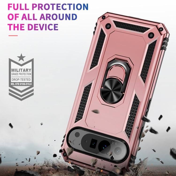 For Google Pixel 9 Pro Shockproof TPU + PC Phone Case with Holder(Rose Gold) - Google Cases by buy2fix | Online Shopping UK | buy2fix