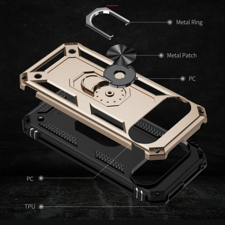 For Google Pixel 9 Shockproof TPU + PC Phone Case with Holder(Gold) - Google Cases by buy2fix | Online Shopping UK | buy2fix