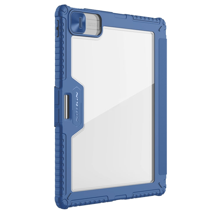 For iPad Air 13 2024 / Pro 12.9 NILLKIN Bumper Pro Multi-angle Folding Style Tablet Leather Case(Blue) - iPad Air 13 2024 Cases by NILLKIN | Online Shopping UK | buy2fix