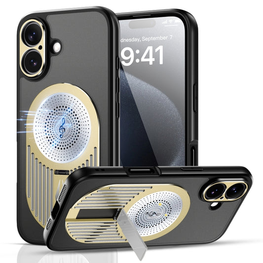 For iPhone 16 Heat Dissipation Aromatherapy Holder Phone Case(Gold) - iPhone 16 Cases by buy2fix | Online Shopping UK | buy2fix