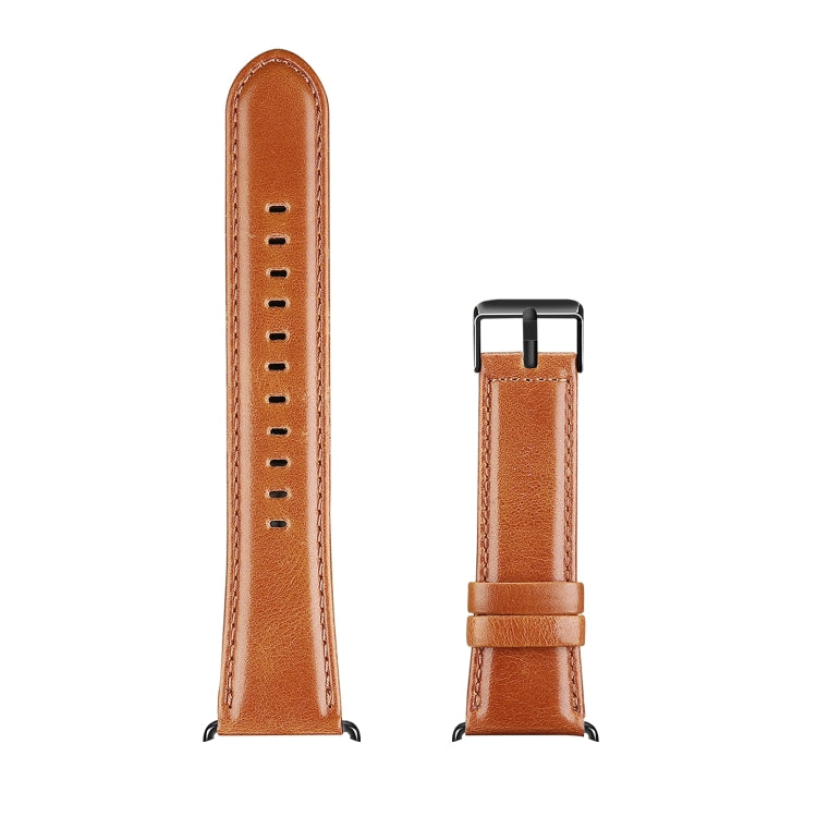 For Apple Watch Series 4 44mm DUX DUCIS Business Genuine Leather Watch Strap(Khaki) - Watch Bands by DUX DUCIS | Online Shopping UK | buy2fix