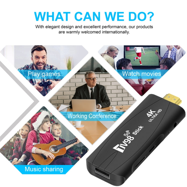 TV98 Rockchip 3228A Quad Core 4K HD Bluetooth Android TV Stick, RAM:2GB+16GB(US Plug) - Android TV Sticks by buy2fix | Online Shopping UK | buy2fix