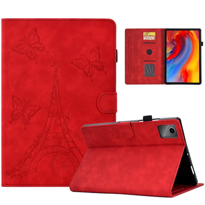 For Lenovo Tab M11 / Xiaoxin Pad 11 2024 Tower Embossed Leather Smart Tablet Case(Red) - Lenovo by buy2fix | Online Shopping UK | buy2fix