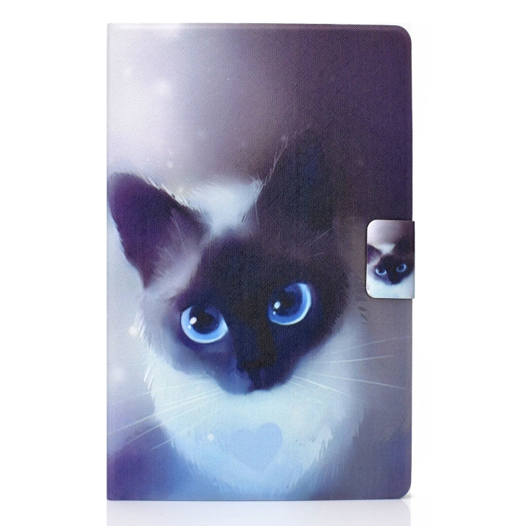 For Lenovo Tab M11 / Xiaoxin Pad 11 2024 Electric Pressed Colored Drawing Smart Leather Tablet Case(Blue Eyed Cat) - Lenovo by buy2fix | Online Shopping UK | buy2fix