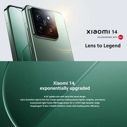 [HK Warehouse] Xiaomi 14 5G Global, 12GB+256GB, 6.36 inch Xiaomi HyperOS Snapdragon 8 Gen 3 Octa Core 3.3GHz, Network: 5G(Green) - Xiaomi Redmi by Xiaomi | Online Shopping UK | buy2fix