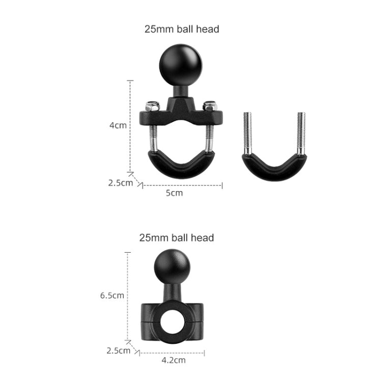 3 in 1 U-Type Mount Selfie Stick Motorcycle Clamps Handlebar Fixed Mount - Holder by buy2fix | Online Shopping UK | buy2fix