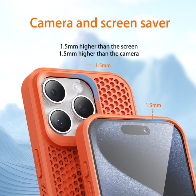 For iPhone 16 MagSafe Magnetic Heat Dissipation Phone Case(Orange) - iPhone 16 Cases by buy2fix | Online Shopping UK | buy2fix