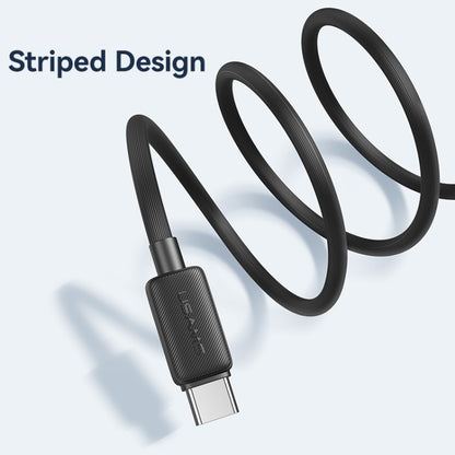 USAMS US-SJ698 USB to USB-C / Type-C 3A Striped Fast Charge Data Cable, Length:3m(Blue) - USB-C & Type-C Cable by USAMS | Online Shopping UK | buy2fix