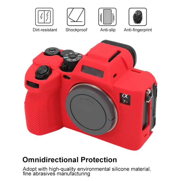 For Sony ILCE7RM5 / A7R5 Litchi Texture Soft Silicone Protective Case(Red) - Protective Case by buy2fix | Online Shopping UK | buy2fix