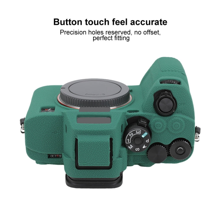 For Sony ILCE7RM5 / A7R5 Litchi Texture Soft Silicone Protective Case(Green) - Protective Case by buy2fix | Online Shopping UK | buy2fix